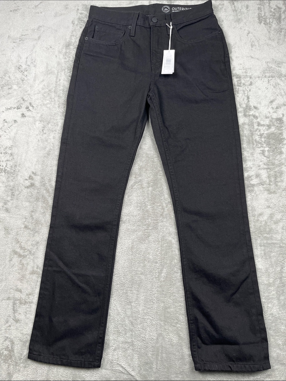 NEW Outerknown 28x30 Midnight Black The‎ Dunes Straight SEA Denim Jeans